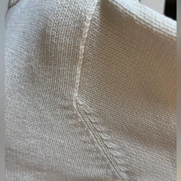 TOMMY HILFIGER CREAM TURTLENECK VINTAGE EMBROIDERED CREST PREPPY SWEATER SZ S-M - Picture 8 of 14